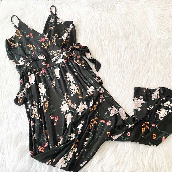 Kaileigh Pants - Kaileigh Black Floral Jumpsuit